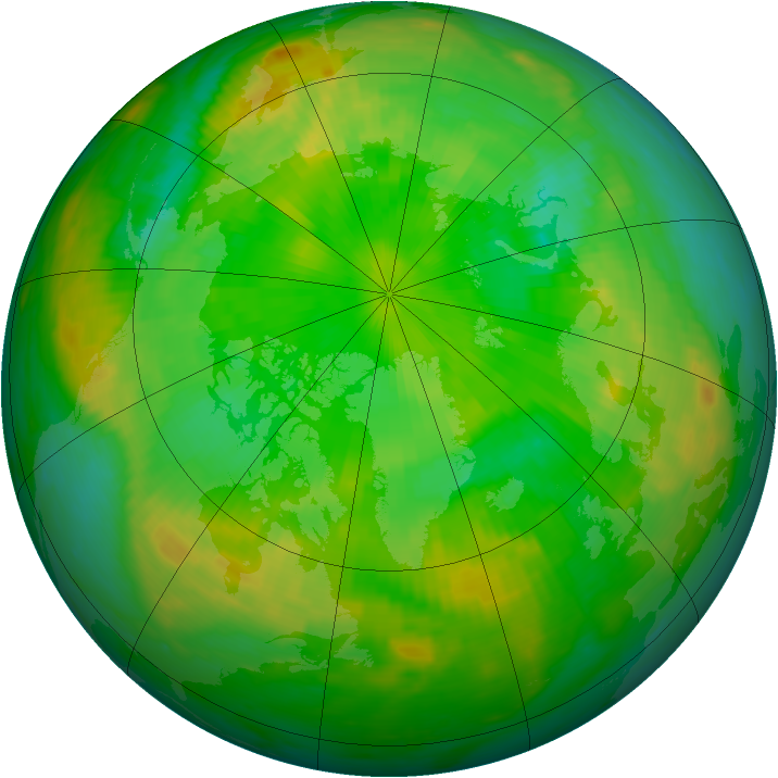 Arctic ozone map for 05 July 1984